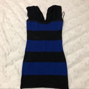 Sweater mini shirt/dress black/blue size M